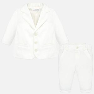 Mayoral Baby Boy Ivory Velvet Suit